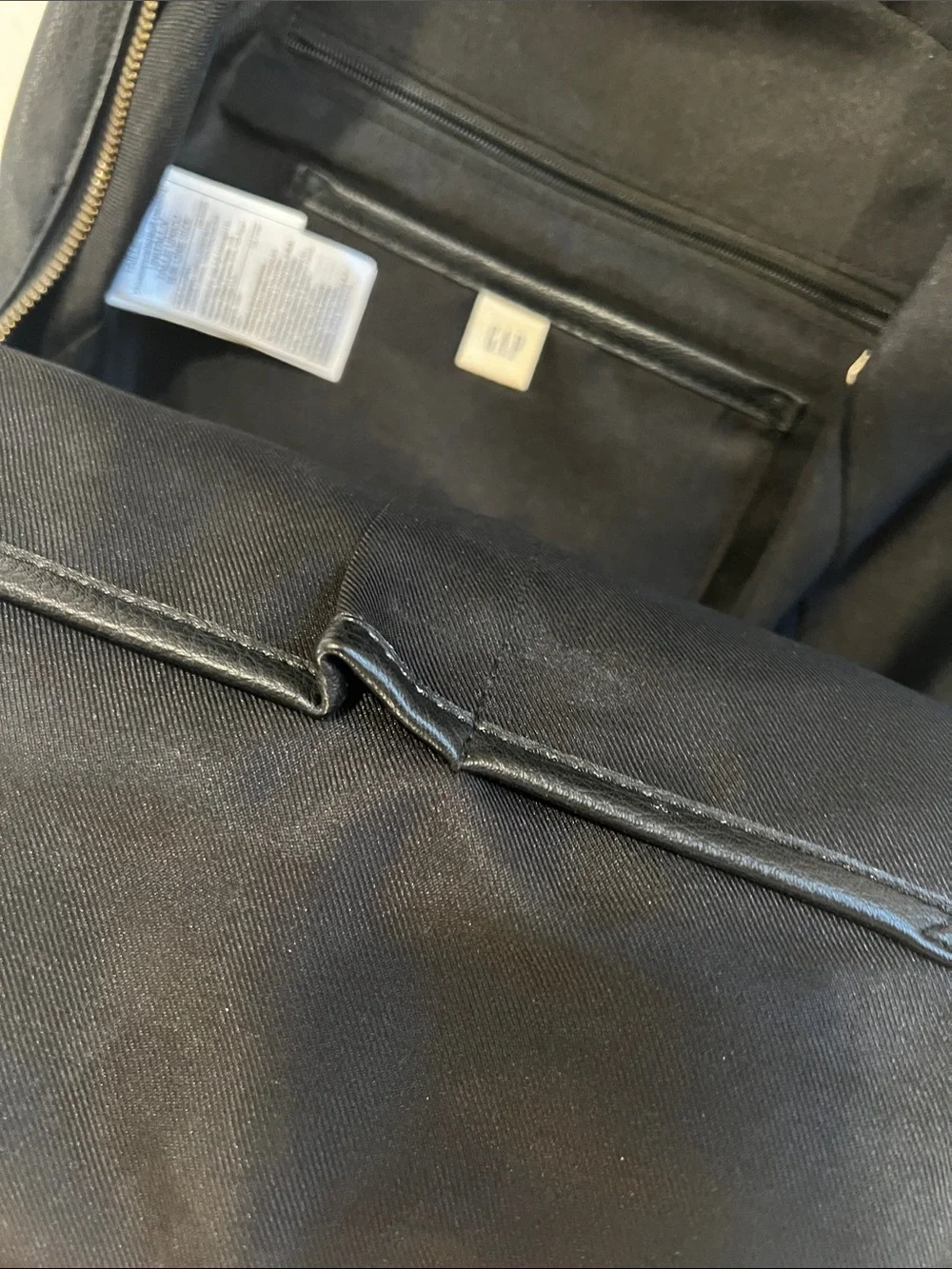 GAP Black Leather Mini Backpack - Sleek Everyday Bag